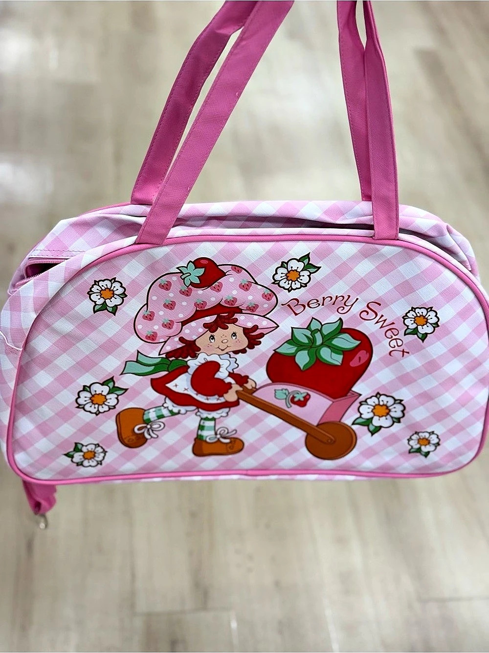 Pink & White Checkered Character Bag